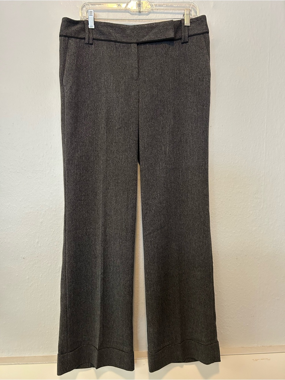 Ann Taylor Herringbone Charcoal Dress Pants